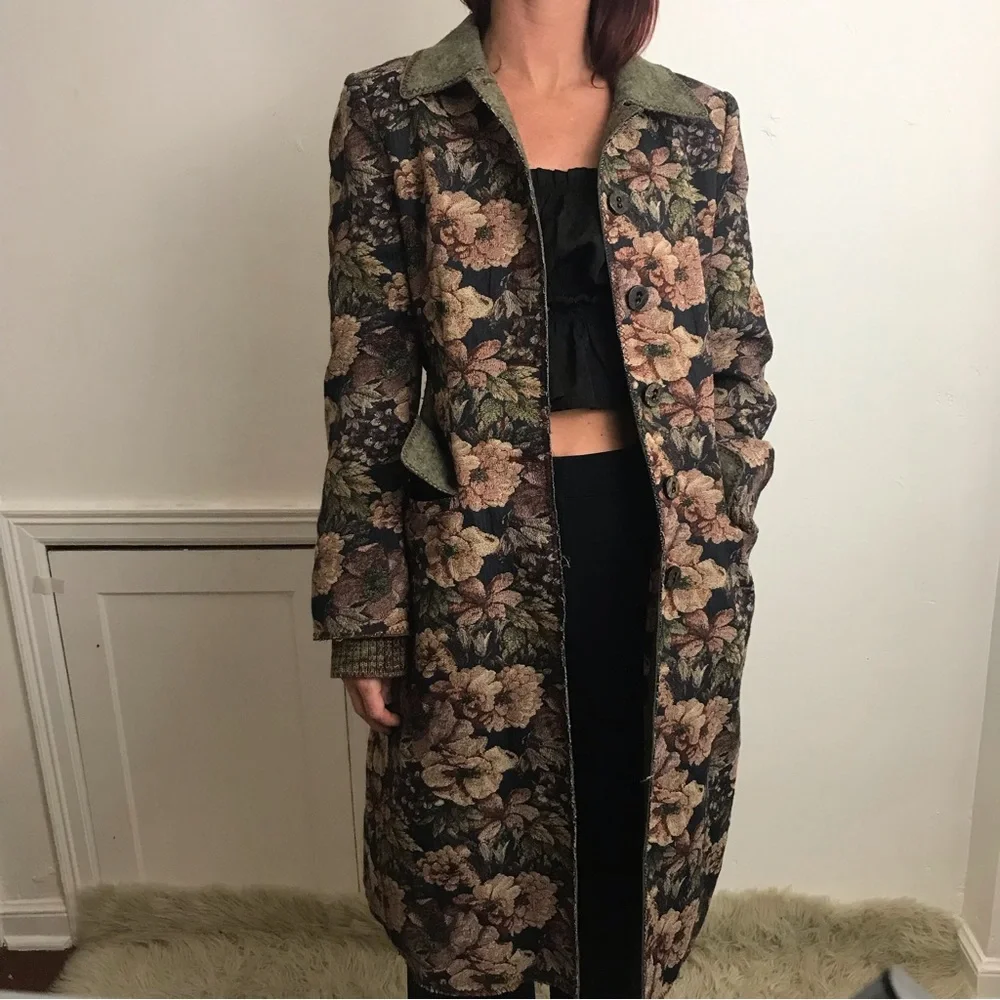 Philosophy Di Alberta Ferretti 90’s Romantic Tapestry Maxi Runway Rare Coat - Picture 14 of 16